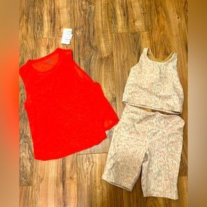Girls Old Navy Activewear. Sports bra and shorts are size 8. Tank is size 10-12.